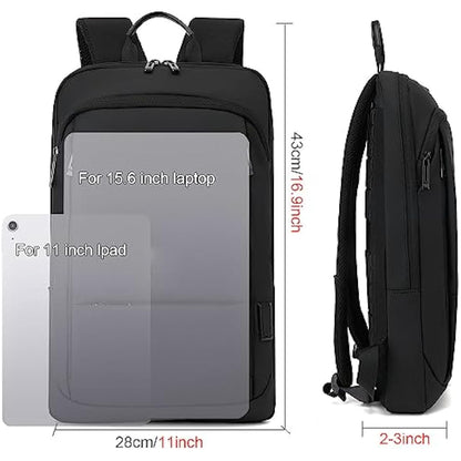 AUGUR Business Slim Backpack for Men Women 15.6 inch Water Resistant Laptop Backpack Computer Notebooks Lightweight Small Backpacks For Travel/Business/Work