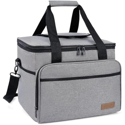 ALLCAMP Large Foldable Insulated Cooler Bag - Thermal Cooler Lunch Bag, Removable Picnic Bag for 2 People, Thick Insulated Picnic Basket - Includes 2 Ice Packs