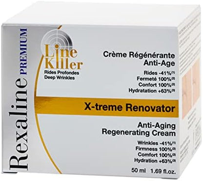 Rexaline - X-treme Renovator - Anti-Aging Regenerating Cream - Anti Wrinkle Cream with Hyaluronic Acid - Moisturizing, Nourishing, Soothing - Youth Facial care - Primer - Cruelty Free - 50ml