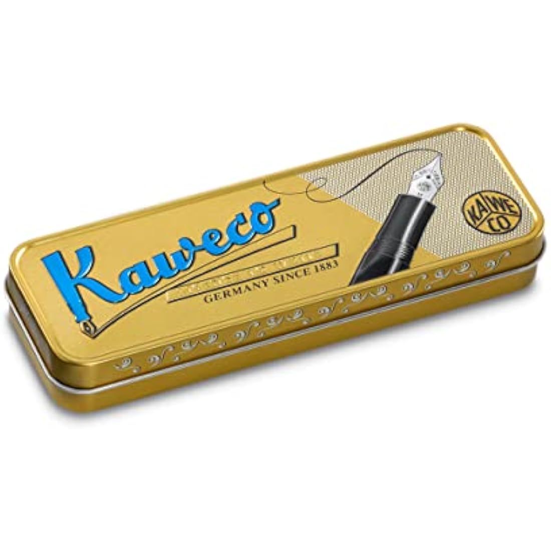 Kaweco SUPRA Fountain Pen Brass I Exclusive Fountain Pen for Ink Cartridges Including Retro Metal Box I Fountain Pen 16.5 cm I Nib: EF (Extra Fine)