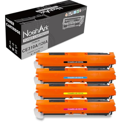 NoahArk Compatible for HP 126A(CE310A CE311A CE312A CE313A) Toner Cartridge Replacement for LaserJet CP1025 CP1025nw CP1020 M175a M175nw Pro 100 MFP M175a M175nw M275 TopShot M275a M275nw (BK/C/M/Y)