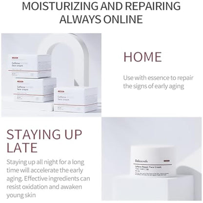 DEleventh Korea Caffeine Embellishing Face Cream 30g / Anti-Aging, with Sodium Hyaluronate & Magnolia Extract, Hydrates, Reduces Wrinkles, Dark Circles, Puffiness & Brightens Skin for a Youthful Glow