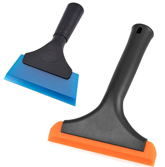 EHDIS Window Squeegee Set with Handle, Flexible Rubber Squeegee, Shower Squeegees, for Glass, Mirrors, Car Windows, Bathroom, 6 INCH + 5INCH