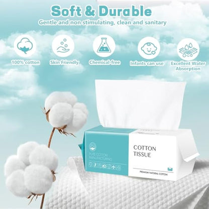 Disposable Face Towel 400 Count, Biodegradable Disposable Towels, Skin Care, Make up Remover, Wipes and Facial Cleansing