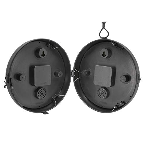 AcuRite Double-Sided Clock with Thermometer for Patio, Metal, Black