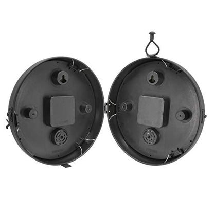 AcuRite Double-Sided Clock with Thermometer for Patio, Metal, Black