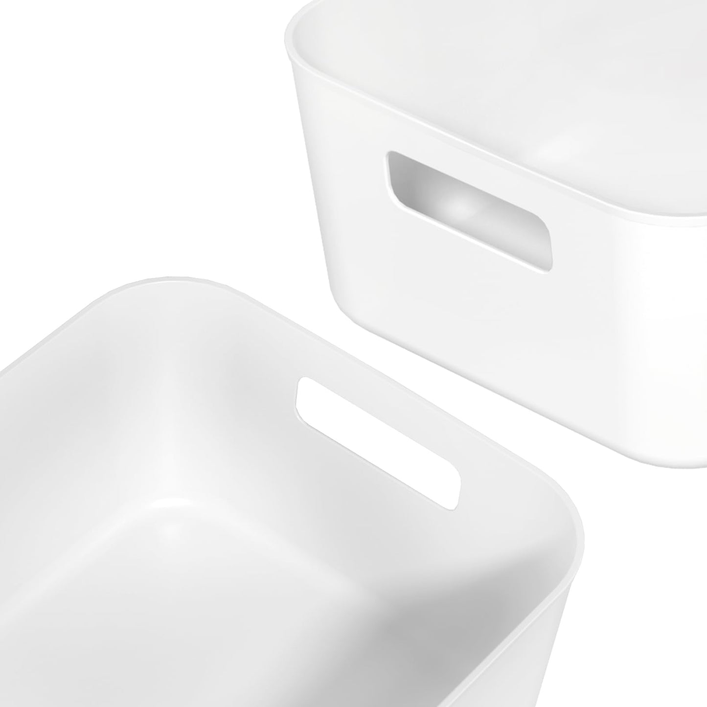 Asking 6-Pack Plastic Storage Baskets, Kitchen Cupboard Organiser Storage Box, White
