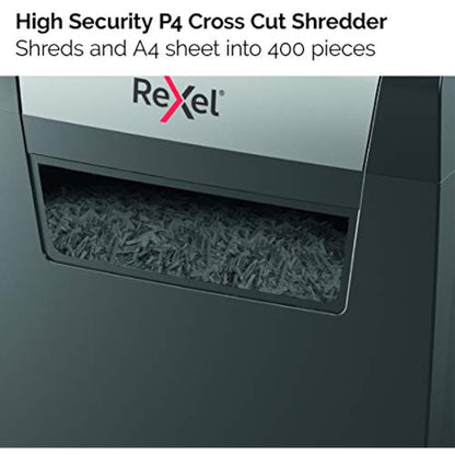 Rexel Momentum X406 Cross Cut Paper Shredder, Shreds 7-6 Sheets (70-80 gsm), 15 Litre Bin, Black, 2104569