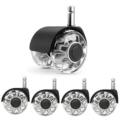Replacement Office Chair Wheels (1000 kg) - 10 x 22 mm Wheels for Office Chairs, Smooth and Quiet Hard Floor Castors