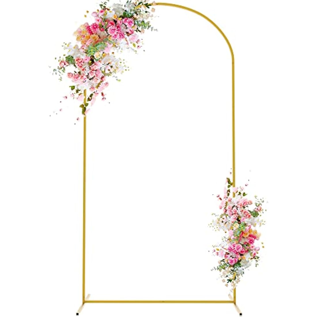 Wokceer 6.6 FT Wedding Arch Backdrop Stand Gold Metal Balloon Arch Backdrop Stand for Wedding Ceremony Birthday Party Bridal Baby Shower Garden Floral Decoration