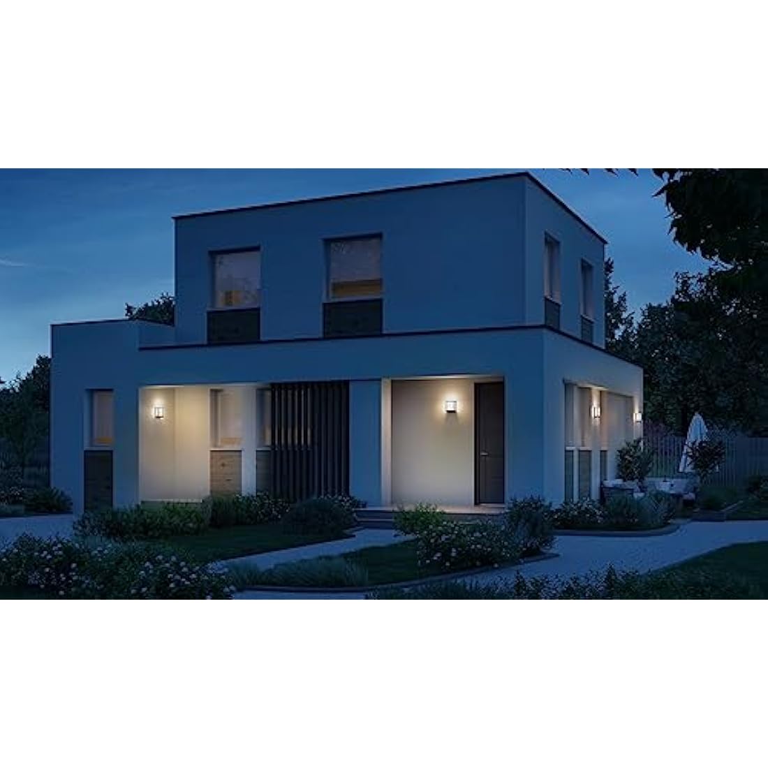 STEINEL Smart LED Outdoor Wall Light L 40 C, dimmable Outdoor Light, Warm White, Remote Control via App, Aluminium