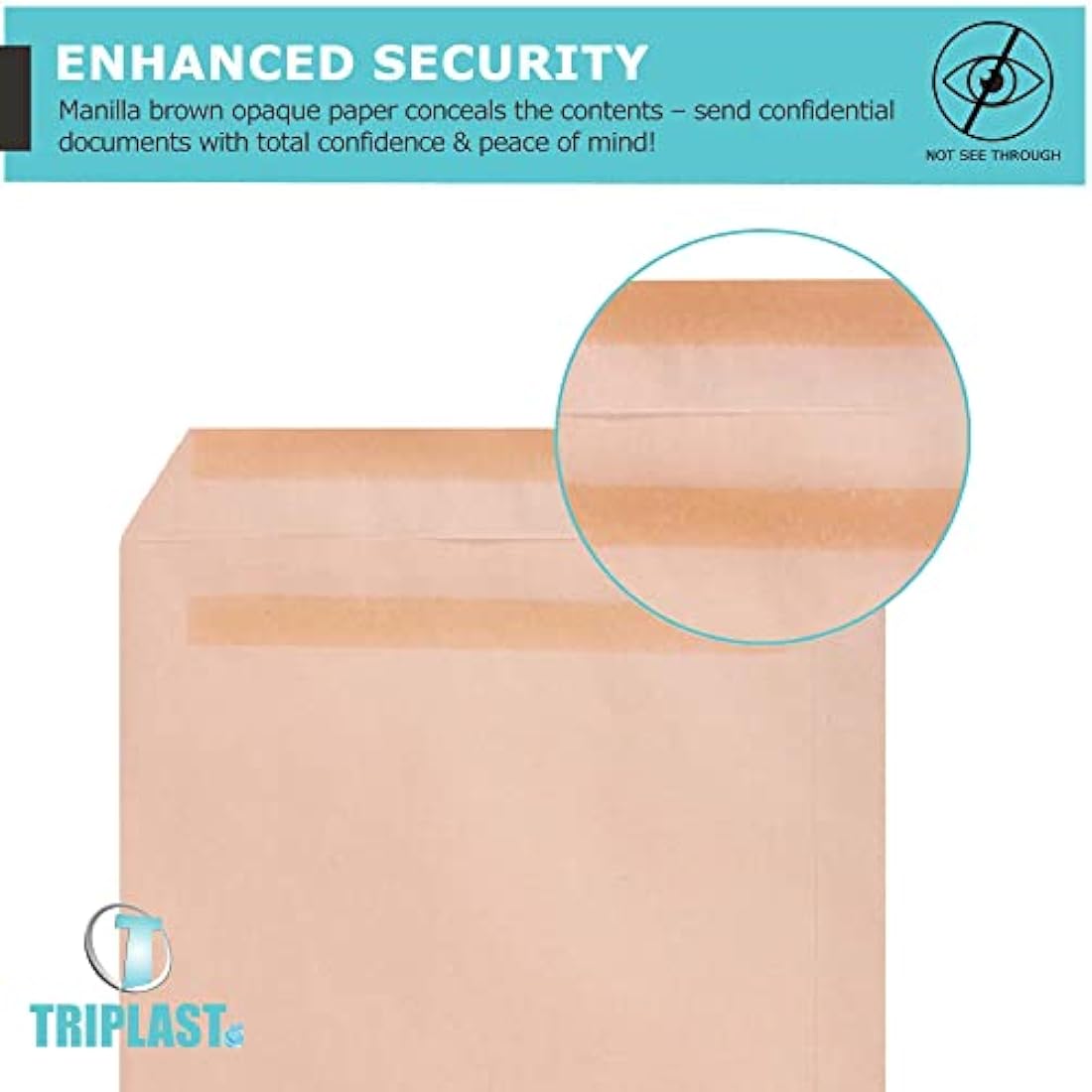 Triplast 100 x C5 Manilla Self Seal Security Envelopes (Size: 229x164mm) | Fully Opaque, Self Sealing & Printer Safe Mailing Paper Envelopes | Ideal for Everyday Home, Office & Commercial Use