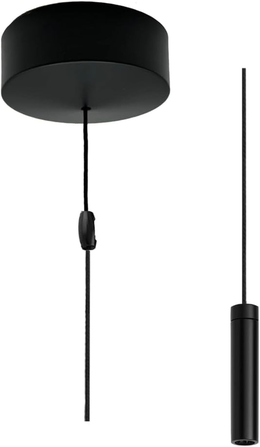 Taps2Traps? Matt Black Bathroom Light Pull Switch with Mordern Sleek Toggle & Black Cord 2 Way 6A