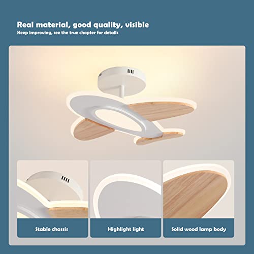 Schindora 35 W LED Ceiling Light Children's Room I Airplane Shape Dimmable Ceiling Lights with Remote Control I 50 * 45 CM I 2700-6500 K I White and