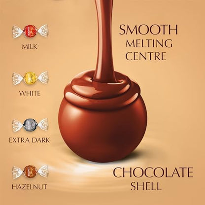 Lindt Lindor Assorted Chocolate Truffles Bag - Approx 80 balls, 1kg - Chocolate Truffles with a Smooth Melting Filling - Gift Present or Sharing Box - Easter, Birthday, Congratulations