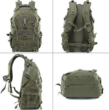 Long Keeper 35L Tactical Backpack - Military Army Backpack Water Resistant, Hiking Camping Cycling Travel Backpack Outdoor Molle Rucksack for Men Women
