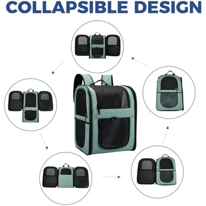 Apollo Walker Cat Carrier and Dog Carrier, for Large and Small Cat Pets (2-15 kg), Breathable Mesh Pet Carrier, Ideal for Hiking, Travel, and Outdoor Activities (Blue)