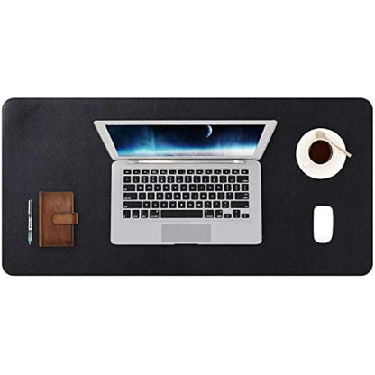 DOBAOJIA Extended Mouse Pad Desk Pad Large 31.5" X 15.7" Large Mouse Mat XL Desk Blotter Writing Pad for Laptop/Office/Home, PU Leather Side Waterproof +Suede Side Non-Slip (Black)