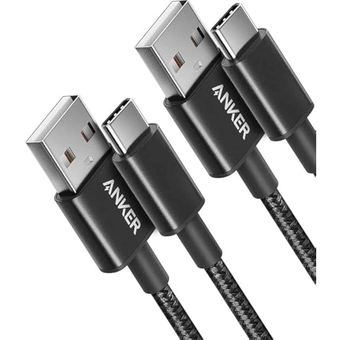 Anker USB-A to USB-C Charger Cable 2 Pack (3ft Nylon), 331 Cable, USB C to USB 2.0 Double Braided Nylon Type C Charging Cable for Samsung Galaxy S8 S8+ S9 S9+, HTC 10, Sony XZ, LG V20 G5 G6, Xiaomi 5