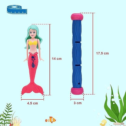 TOPWAYS Pool Diving Toy Set 8 Diving Mermaids Diving Torpedoes Swimming Underwater Pool Training Toys Diving Games Training Children's Gifts