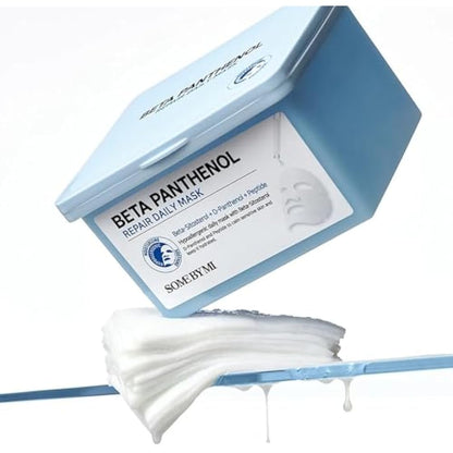 SOME BY MI Beta-Panthenol Repair Daily Mask 30 Sheets, 11.8Oz - Daily Vegan Korean Face Sheet Mask for Skin Barrier Recovery - Hydrating and Moisturizing Skin Care with Panthenol - Korean SkinCare