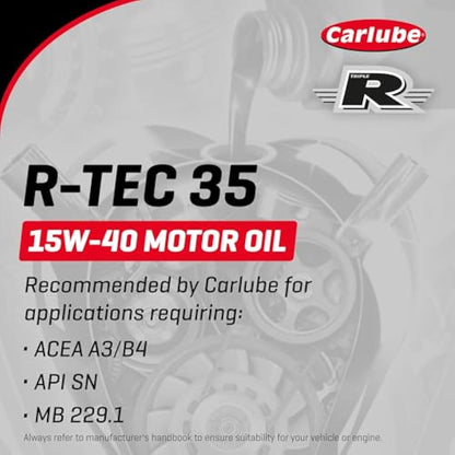 Carlube Triple R 15W-40 ACEA A3/B4, API SN Mineral Engine Oil R-TEC 35 5L