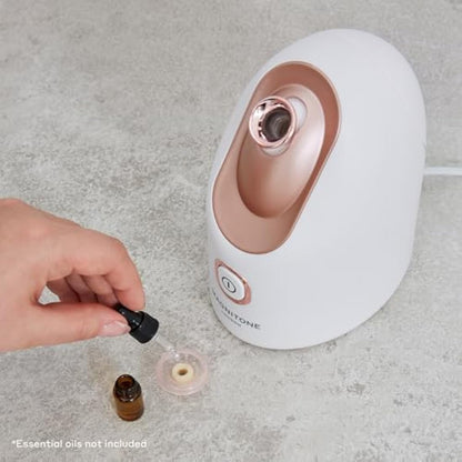 MAGNITONE SteamAhead2 Hydrating Facial Nano Steamer at-Home Spa Treatment for Deep Pore Cleansing and for Use with Essential Oils As A Room Humidifier