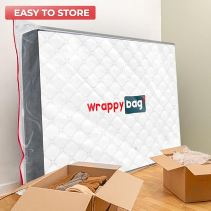 WRAPPYBAG – Protective Plastic Mattress Case/Mattress Bag — Single Size — Waterproof, Anti-Tear Storage Bag — For House Moves, Storage and Transport (38" x 80") - Pack of 2