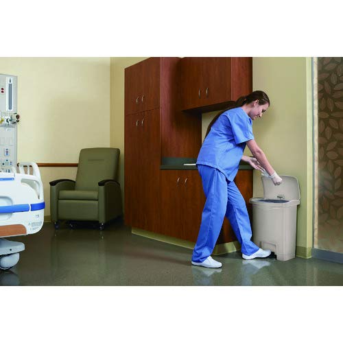 Rubbermaid Commercial Products Slim Jim Step-on Resin Front Step Waste Receptacle Bin 15 Litre White 1883554