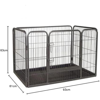 BUNNY BUSINESS Doggy Style Heavy Duty Whelping Pen With Abs Tray Puppy Play Pen Puppies Cage Crate Cartes Cages (Small), BLACK