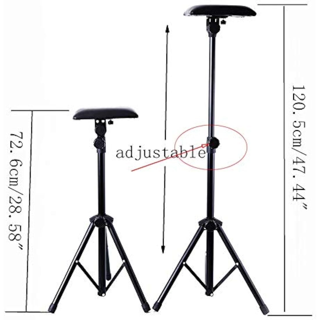 Tattoo Armrest Stand,Foldable Sponge Pad Arm Leg Rest Tripod with Adjustable Height for Tattooing Supplies PVC Leather Chair Stand Armrest for Tattoo Arm Rest