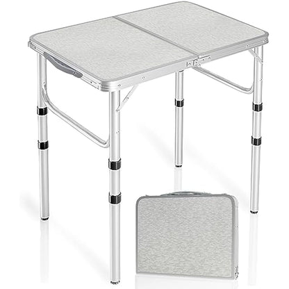 REDCAMP 2ft Folding Camping Table with 3 Adjustable Heights, Portable Foldable Picnic Tables for Outdoor Indoor Kitchen Garden, 3 Heights (26/50/66)