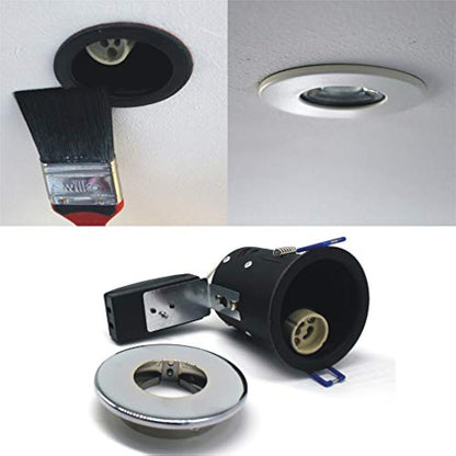 sanlumia 10 X LED Fire Rated Downlight Can GU10 Recessed Ceiling Twist & Lock Interchangeable Downlight IP20 Chrome