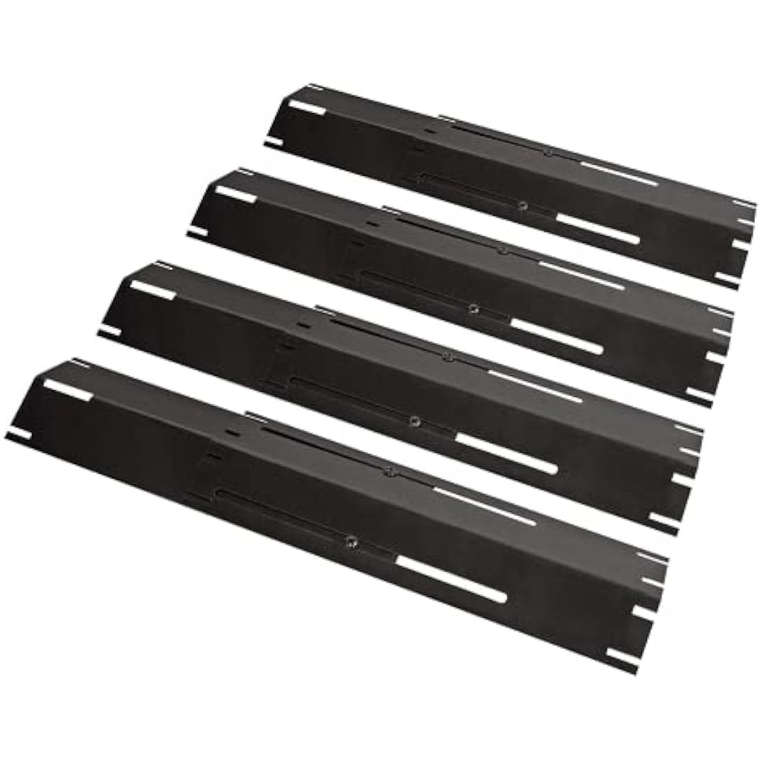 Unicook Barbecue Heat Plate, Heavy Duty Adjustable Porcelain Steel Heat Shield, Gas BBQ Replacement Parts, Length Extends from 29.8cm up to 53.3cm, 4 Pack