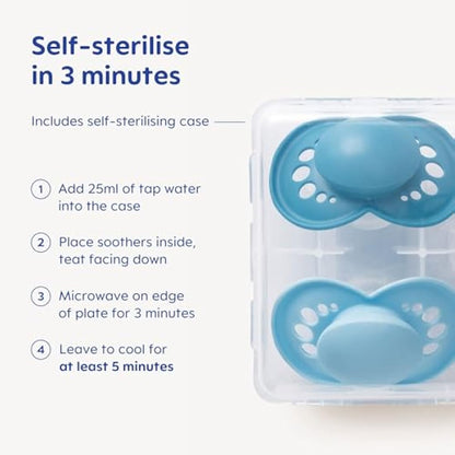 MAM Original Soothers | 6 Plus Months | 2 Pack | Comes in Dummy Steriliser Case | Sustainable Materials | Baby Accessories | Pink (Various Designs)