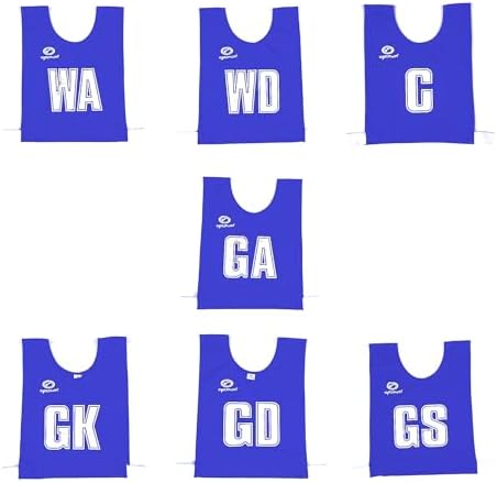 Optimum Netball Bibs – Durable Mesh Training Vests for Youth & Adults, Team Position Markers (GK, GD, etc.) – Ideal for Practice & Games – Machine Washable