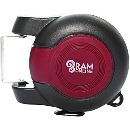 Ram® 30 metre Retractable Reel Clothes Lines Washing Line with Twin Cable - Wall Mounted Heavy Duty Clothes Dryer 2 x 15m Lines of Drying Space, Burgundy