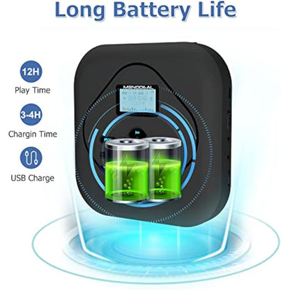 CD Player Portable with Speaker, 2023 MONODEAL Portable CD Player with Bluetooth, Built-in CD Burning Function, Rechargeable CD Player with Speakers, Personal CD Player for Car, Anti-Skip CD Player