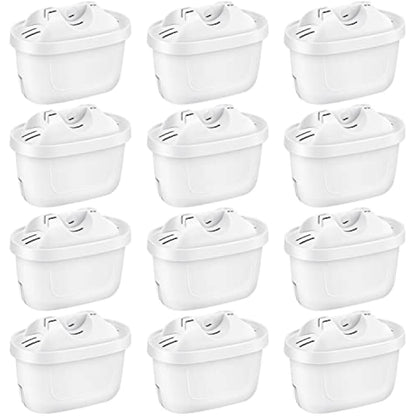 12 Pack of Water Filter Cartridges Compatible with Brita Maxtra+, Brita Style, Mavea Elemaris XL Water Tank