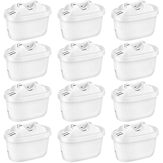 12 Pack of Water Filter Cartridges Compatible with Brita Maxtra+, Brita Style, Mavea Elemaris XL Water Tank