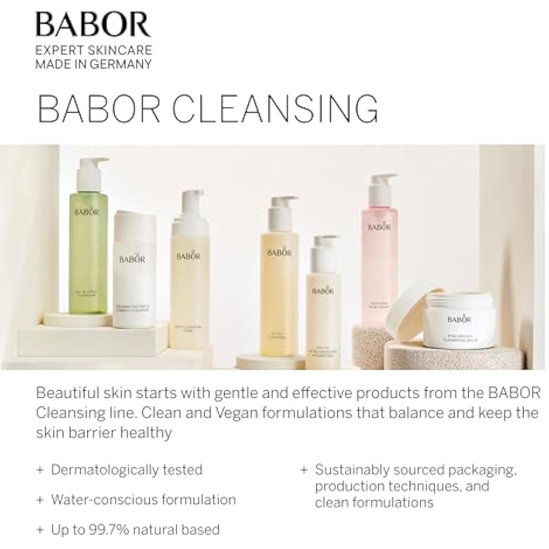 BABOR Hyaluronic Cleansing Balm for sensitive skin, Deep-acting facial cleanser for gentle cleansing, With hyaluron, 1 x 150 ml