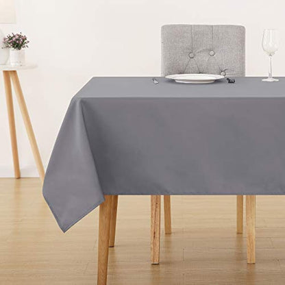 Deconovo Oxford Wipeable Tablecloth Water Resistant Table Cover Rectangular Table Cloth for Coffee Table 132x178cm(52x70in) Grey