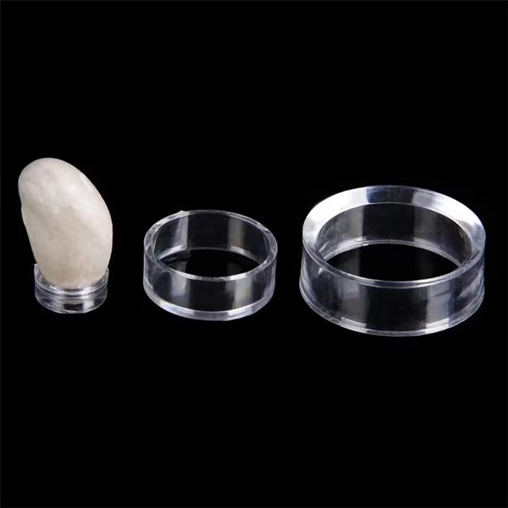 48 PCS(3 size 1.77in & 1.26in & 0.67in)Sphere stand,Acrylic Display Stand Clear Ring Baseball Stands Plastic Round Display Stand for Golf