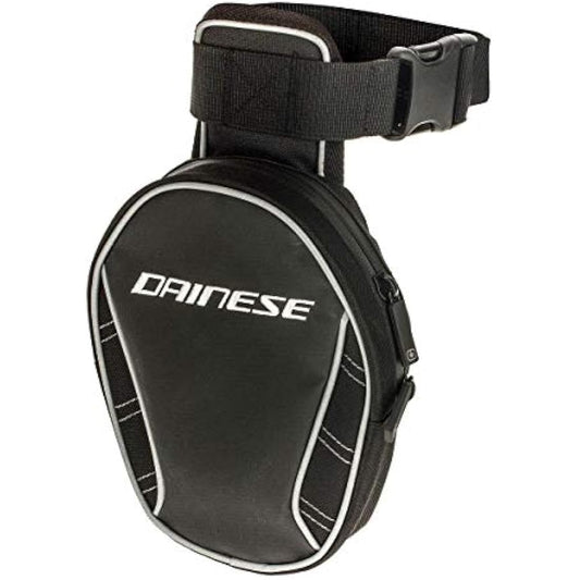 Dainese - Leg-Bag, Waterproof Motorbike Leg Bag, Motorcycle Thigh Pouch with Zip Closure, Motorcycle Bag Adjustable, Unisex, Adult Leg Pouch, Motorbike Accessories for Man & Woman, Black