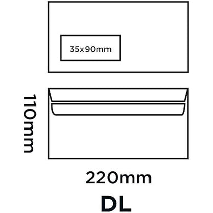 Blake Purely Everyday DL 110 x 220 mm 80gsm Self Seal Window Envelopes (FL2884/500) White - Pack of 500