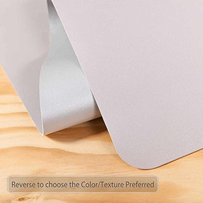 Desk Pad Large, Desk Mat, Extended Mouse Mat, Mouse Pad XL, Desk Blotter, DOBAOJIA Laptop Pad Writing Pad for Office/Home, Dual-Side Use PU Leather Waterproof 31.5" X 15.7" (Light Gray/Silver)