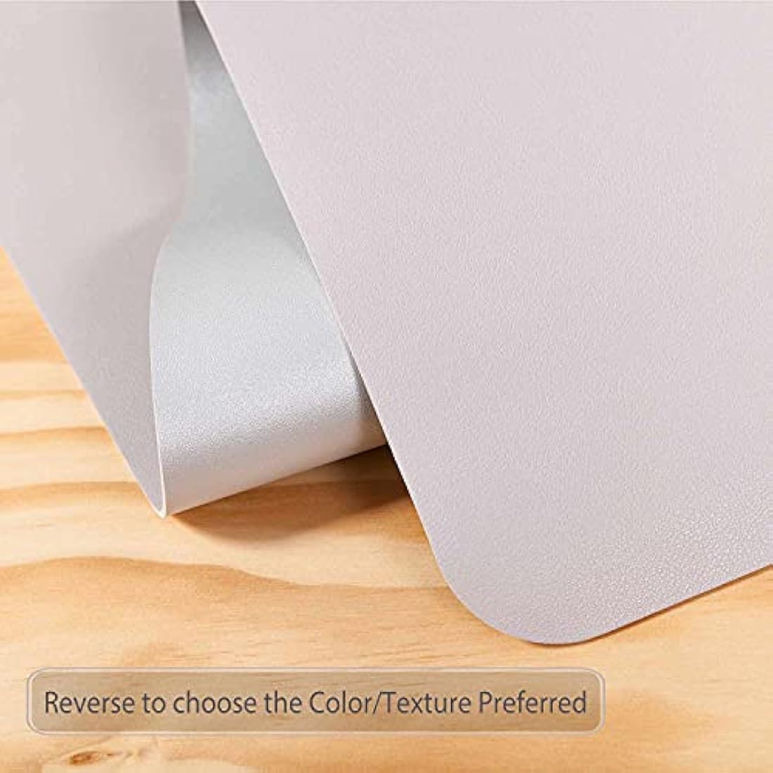 Desk Pad Large, Desk Mat, Extended Mouse Mat, Mouse Pad L, Desk Blotter, DOBAOJIA Laptop Pad Writing Pad for Office/Home, Dual-Side Use PU Leather Waterproof 23.6" X 13.8"(Light Gray/Silver)