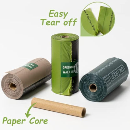 GREENER WALKER Poop Bags for Dog Waste 1080 Bags, Extra Thick Strong 100% Leak Proof Dog Waste Bags (Green)