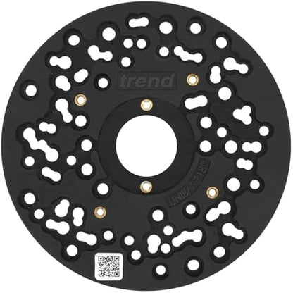 Trend Large Universal Plunge Router Sub-Base, 180mm, Enhanced Compatibility for 1/2 Inch Plunge Routers, UNIBASE/180