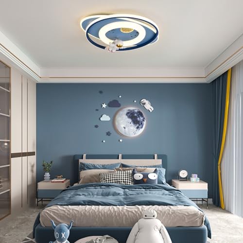 GHiycotdl LED Astronaut Ceiling Light, 58CM Dimmable with Remote Control for Kids Room, Living Room, Kindergarten